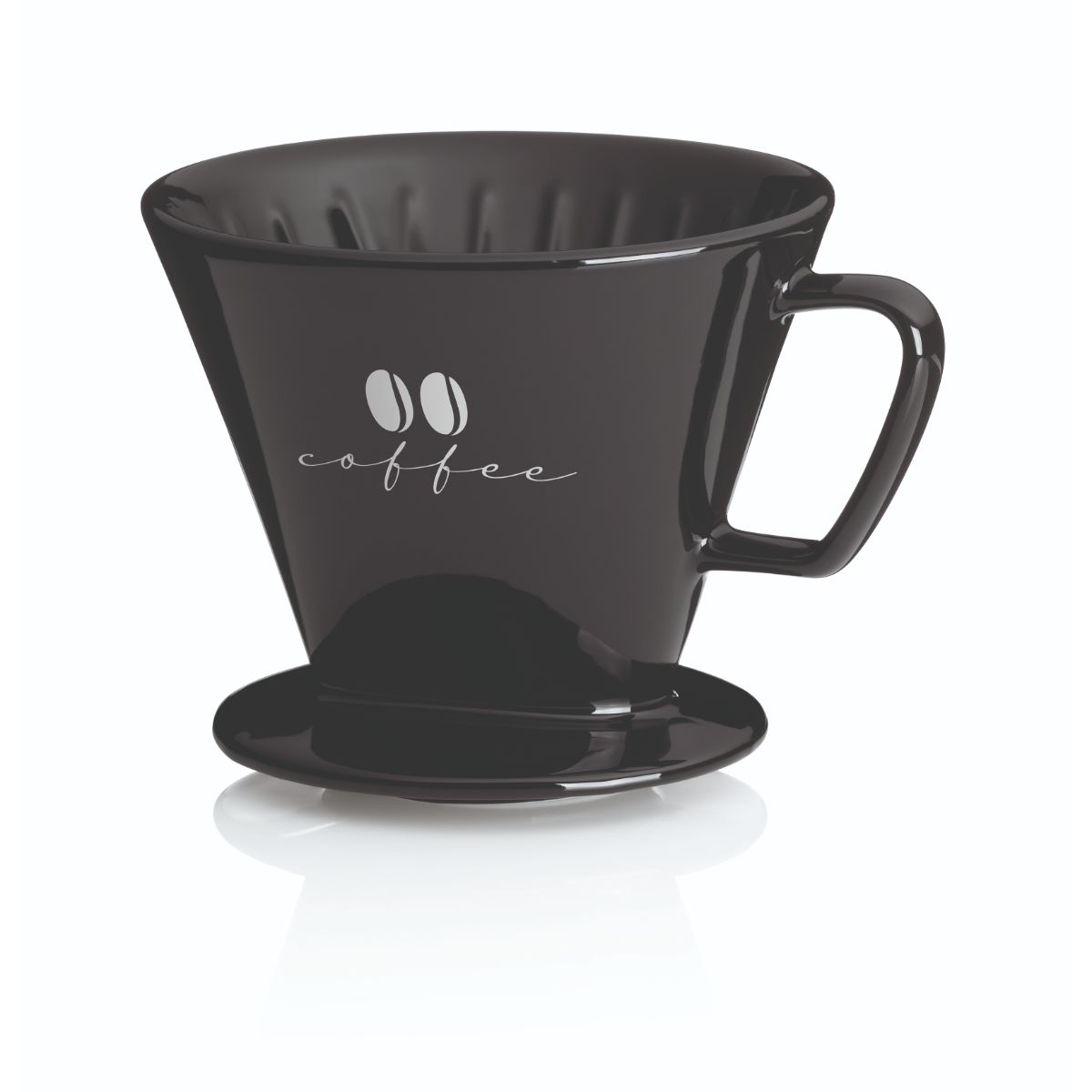Koffiefilterhouder S, Porselein, Zwart - Kela | Excelsa