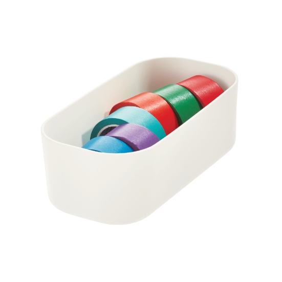 Opbergbox Open, Small, 9 x 18.5 x 6 cm, Gerecycled Kunststof/Hout, Beige - iDesign | Eco Storage