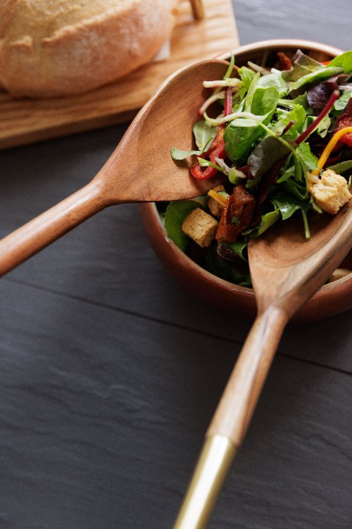 Saladecouvert, Acacia Hout, Goud, 31 cm - Artesà