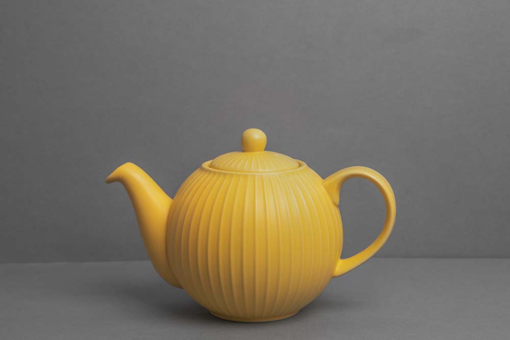 Theepot Globe - Met Textuur - 900ml - Incl Theefilter - Geel - Londen Pottery