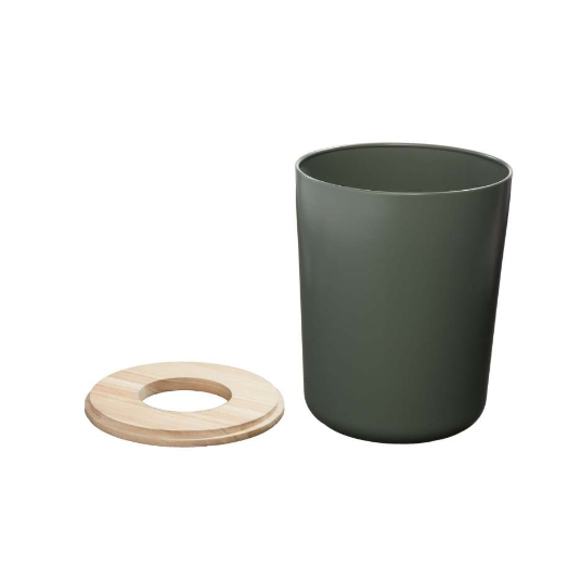 Afvalemmer, Staal/Hout - Mosgroen - iDesign | Eco Vanity