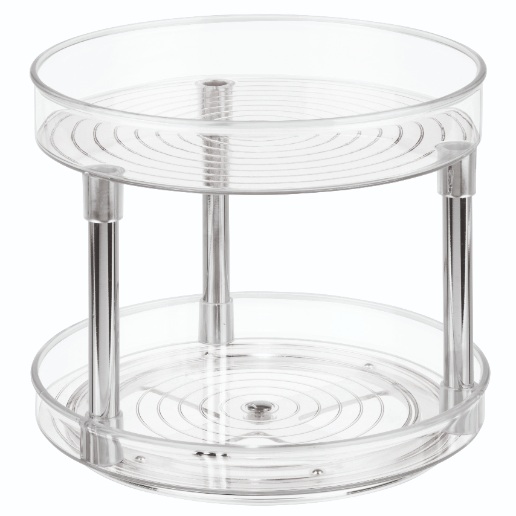 Lazy Susan Draaiplateau met Verdieping, 23 x 23 x 24, Kunststof, Transparant - iDesign | Linus