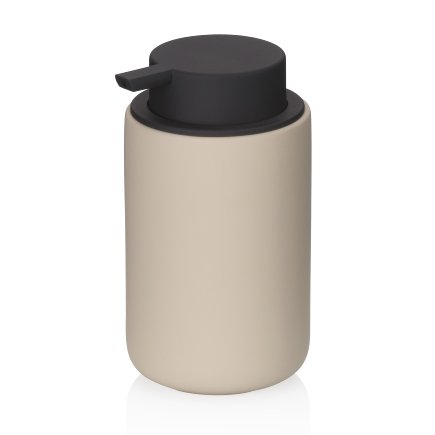 Zeepdispenser, Zeeppomp, 0.3 L, Kunststof, Keramiek met Rubbercoating, Beige - Kela | Sana