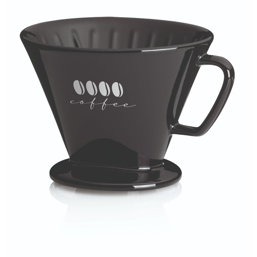 Koffiefilterhouder L, Porselein, Zwart - Kela | Excelsa