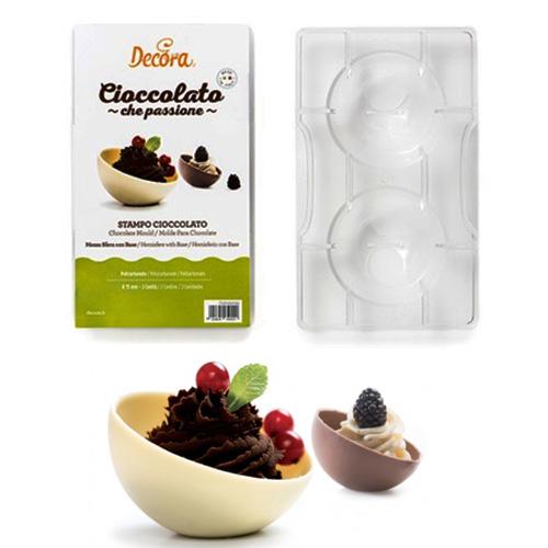Chocolade mal Halve bol, 2x 75mm - Decora