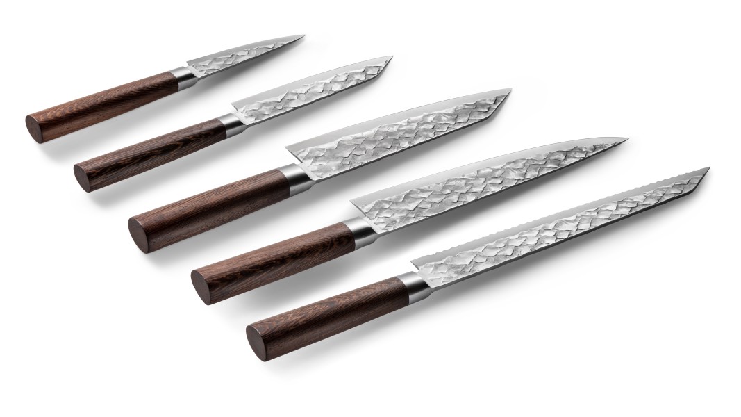 Messenset, 5-delig, Duits staal, 3D bergpatroon | BARE Cookware