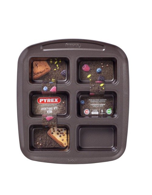 Bakplaat voor 6 Mini Cakevormpjes - Pyrex | Asimetria