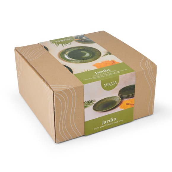 Mikasa Jardin 4pc Stoneware Dinner Plate Set, 27cm, Gift boxed