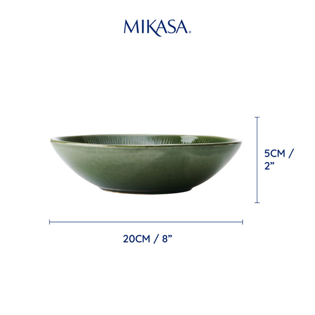 Mikasa Jardin 4pc Stoneware Pasta Bowl Set, 20cm, Gift boxed