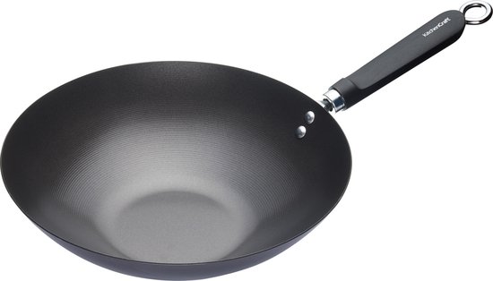 Oriental Wokpan, 30 CM, Carbonstaal, Non-Stick - KitchenCraft | World of Flavours
