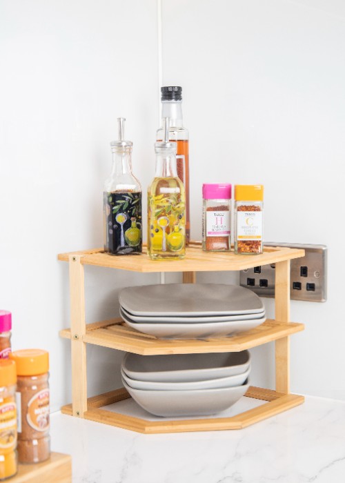 Keukenkast Organiser, Hoek, 3 Treden, Bamboe - Copco