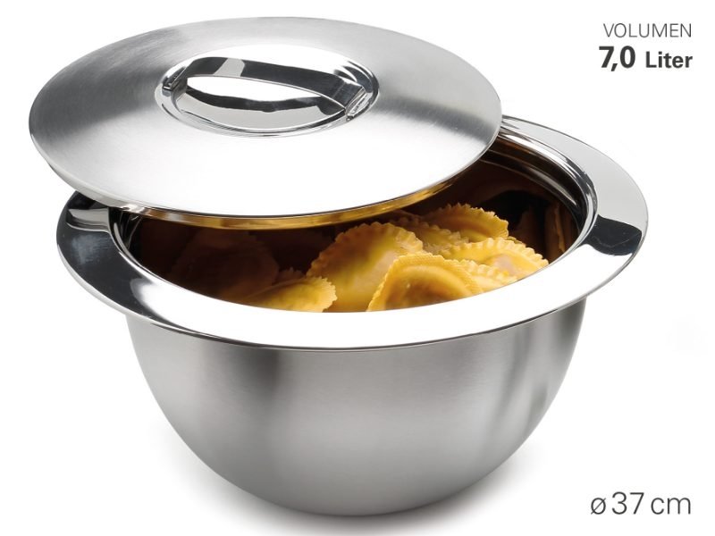 Thermo Schaal Met Deksel, Diameter 37 cm, Dubbelwandig, 7 liter – Weis