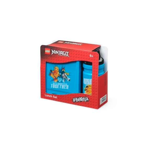 Lunchset Ninjago, Lunchbox met Drinkfles, 0.39 L, Blauw - LEGO
