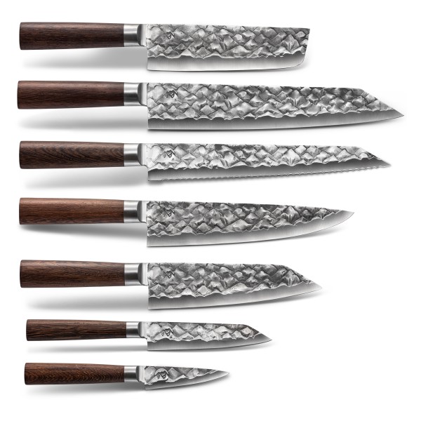 Messenset, 7-delig, Duits staal, 3D bergpatroon | BARE Cookware
