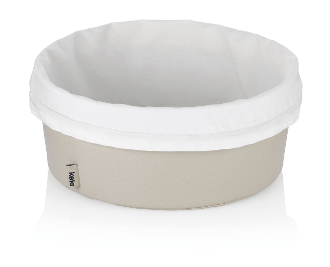 Broodmand, 2-Delig, Kunstleer, Beige, Ø 28 cm - Kela | Grana
