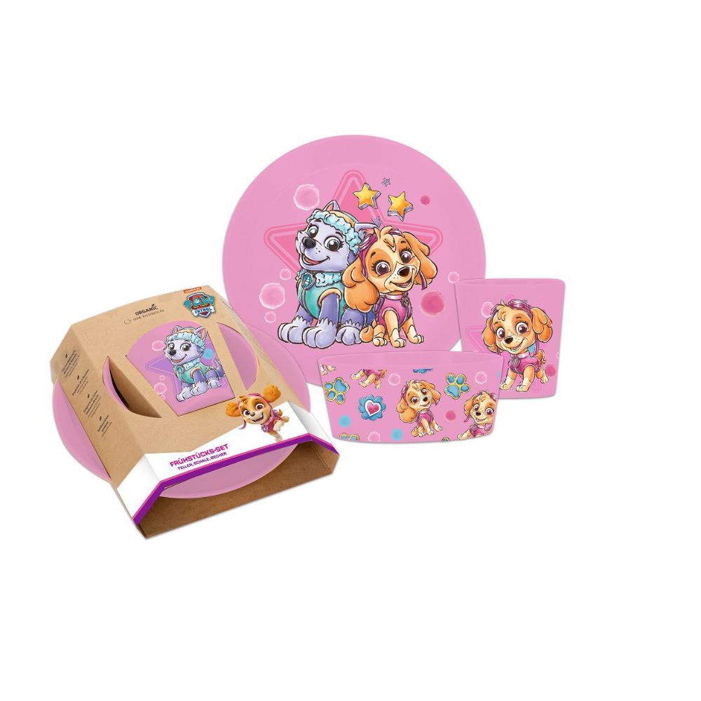 Ontbijtset PAW Patrol, Set van 3, Organic, Roze - Koziol | Connect