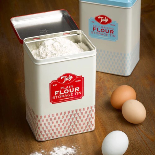 Bewaarblik Self-Raising Flour, 1950's, Blauw/Céme - Tala
