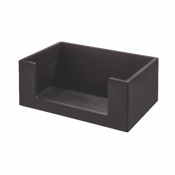 Opbergbox, Open, 25.5 x 38 x 15 cm, Paulownia Hout, Zwart - iDesign | The Home Edit