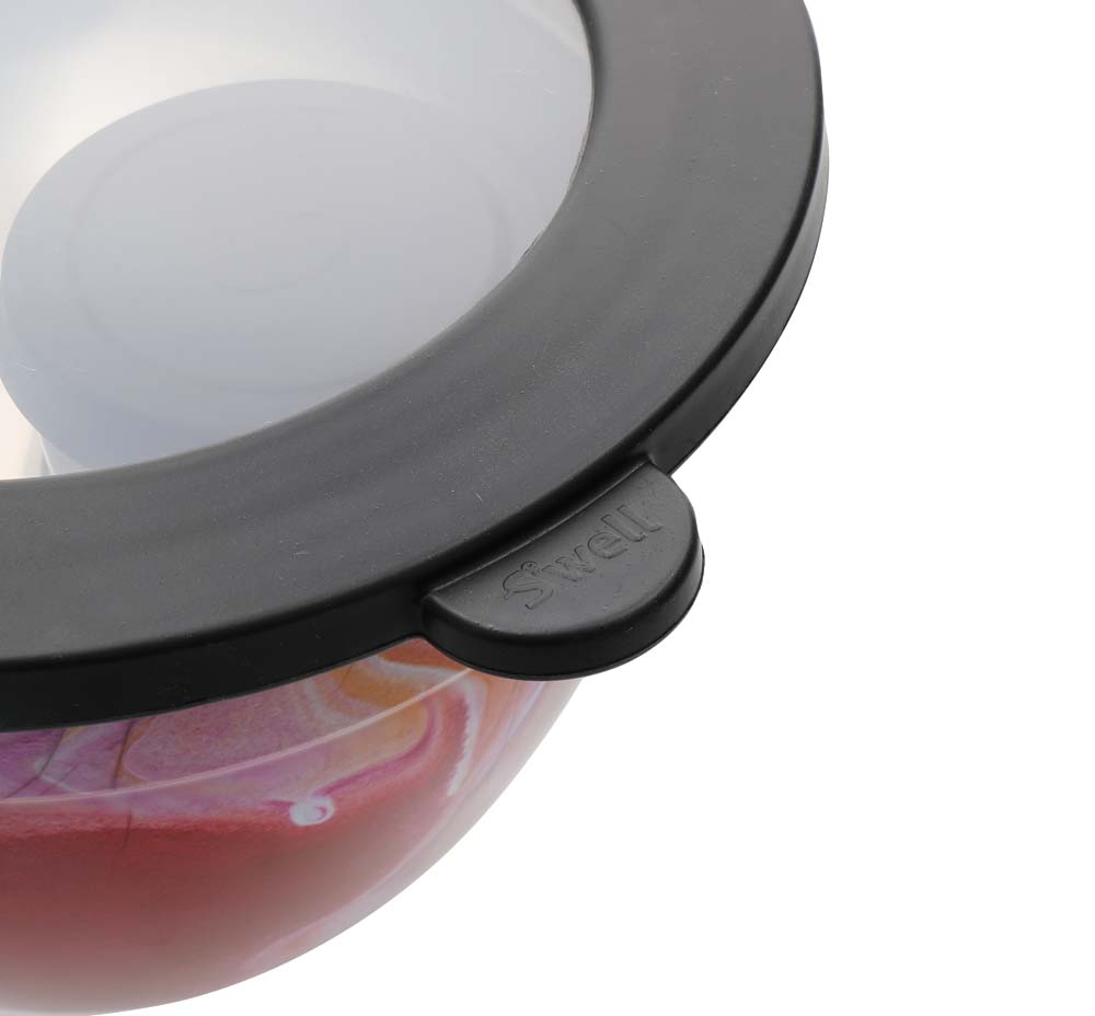 Saladekom Set - Agaat Roze - Met apart dressing reservoir - 1,9Liter - Duurzaam - S'Well | Rose Agate