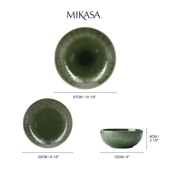 Mikasa Jardin 12pc Stoneware Dinner Set, Gift boxed
