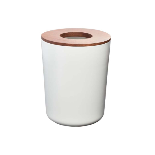 Afvalemmer, Staal/Hout - Kokoswit - iDesign | Eco Vanity