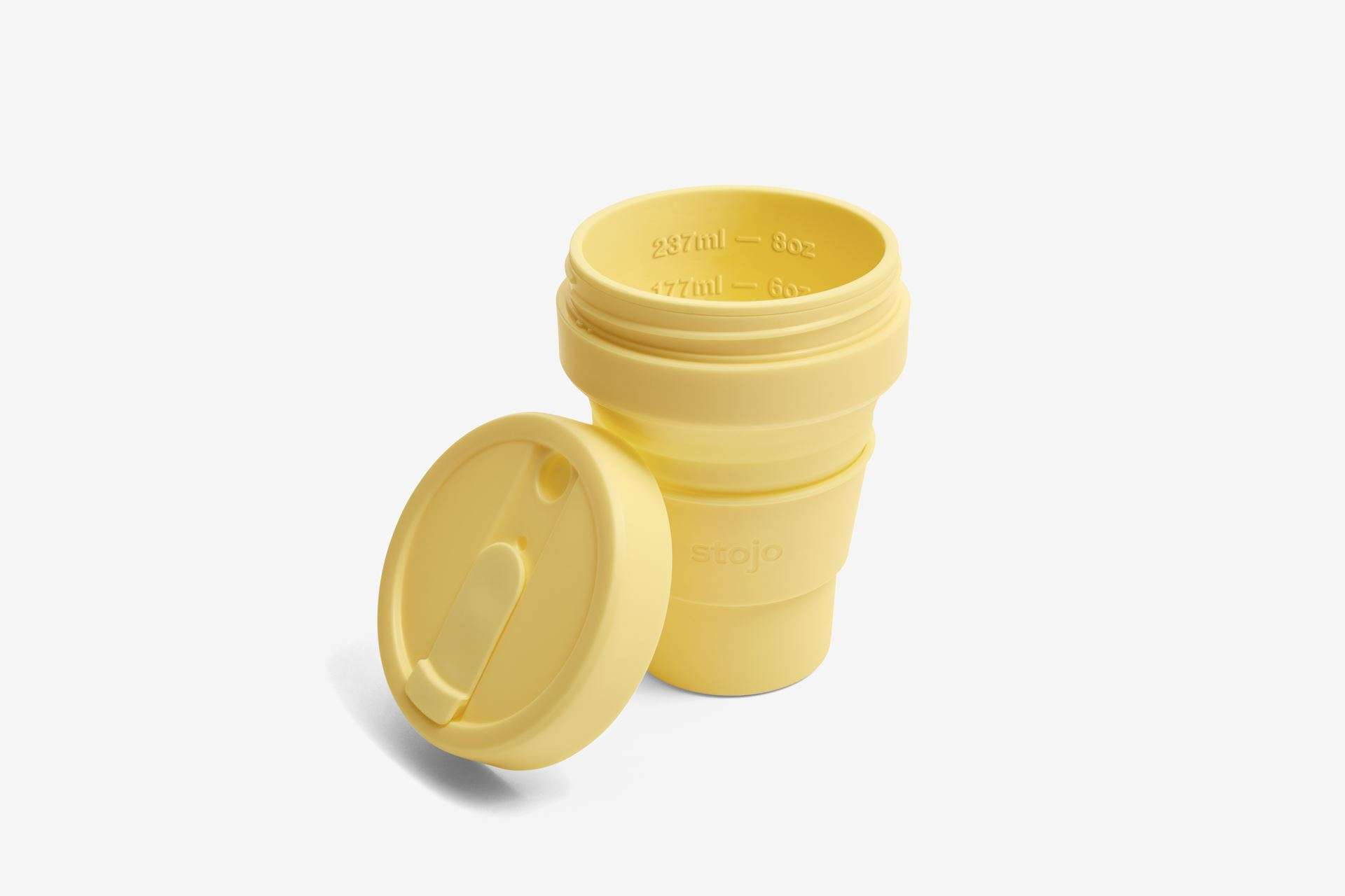 Junior Cup met Rietje, Mimosa - 250ml - Drinkbeker - Geel - Opvouwbaar | Stojo