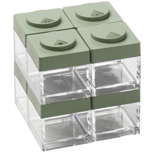 Kruidenpotje met Strooideksel, Set van 8, Groen - Omada | Brickstore