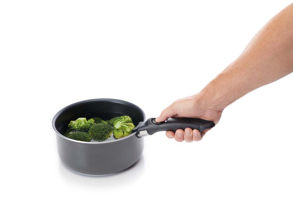 Sauspan - Set van 3 pannen - 1 Los Handvat - 1 Deksel - Non stick - MasterClass | Smart Space