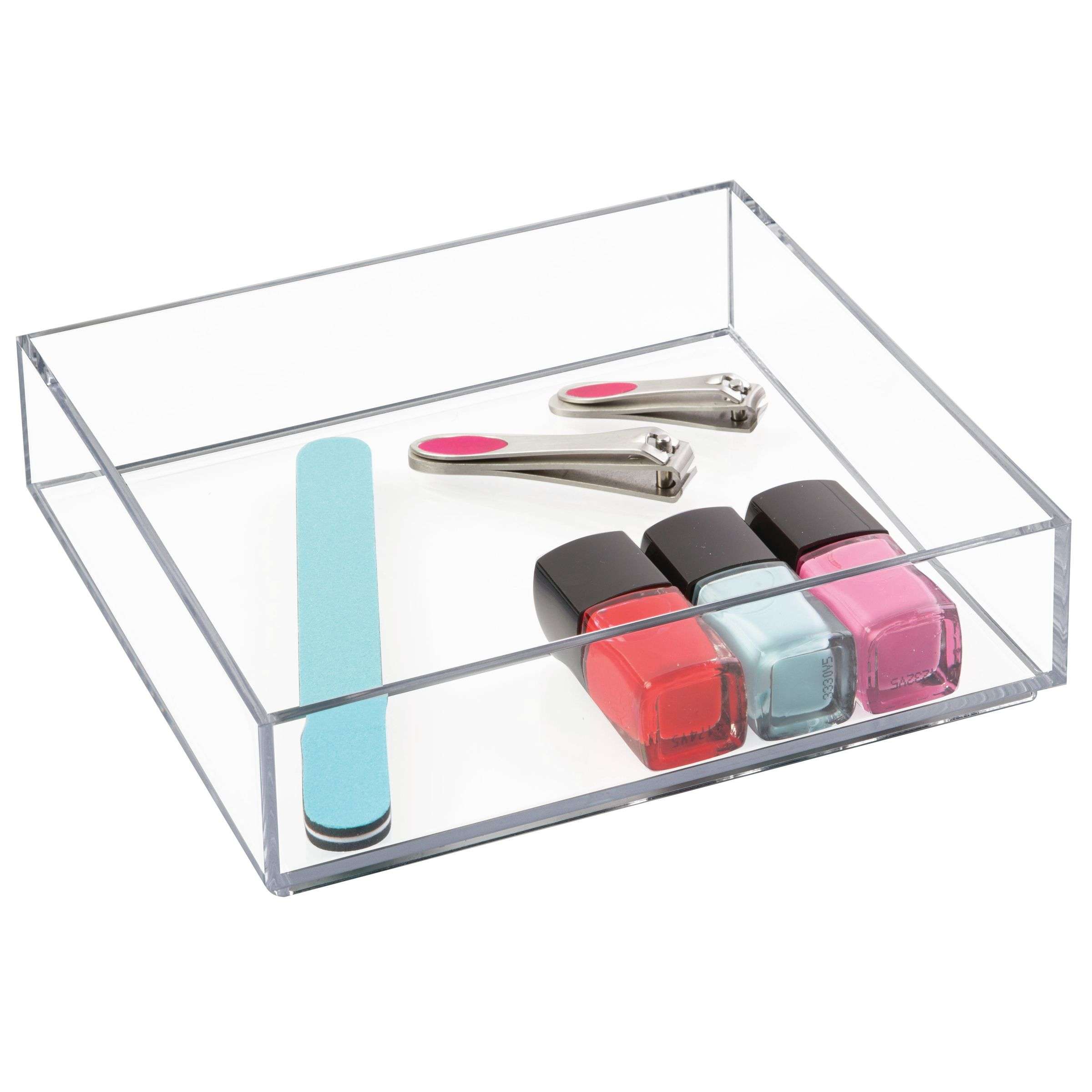 Lade Organizer, Make-up Organizer, 20.3 x 20.3 x 5.1 cm, Transparant, Kunststof - iDesign | Clarity