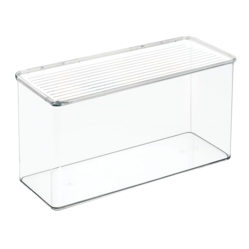 Opbergbox met Deksel, 34.3 x 14.6 x 17.8 cm, Stapelbaar, Kunststof, Transparant - iDesign | Kitchen Binz