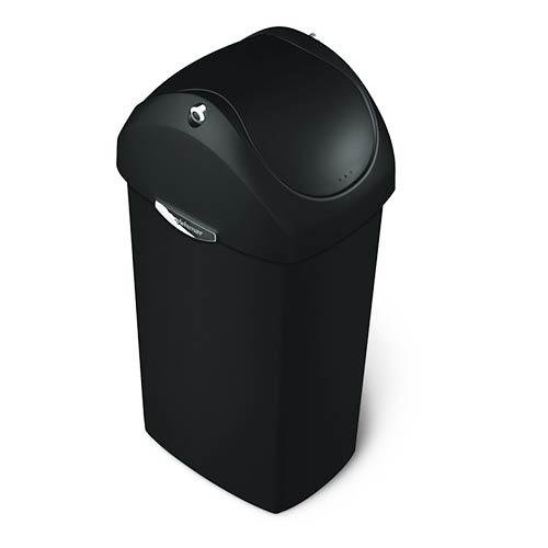Afvalemmer Kunststof Swing zwart, 40 liter - Simplehuman