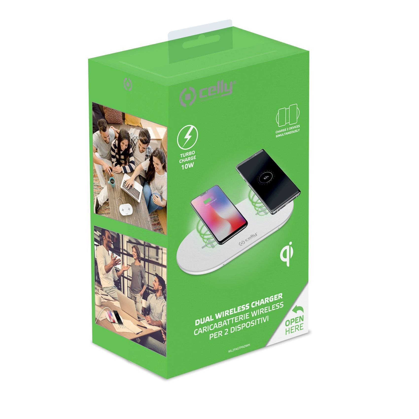 Draadloos Oplaadstation Dual - Celly