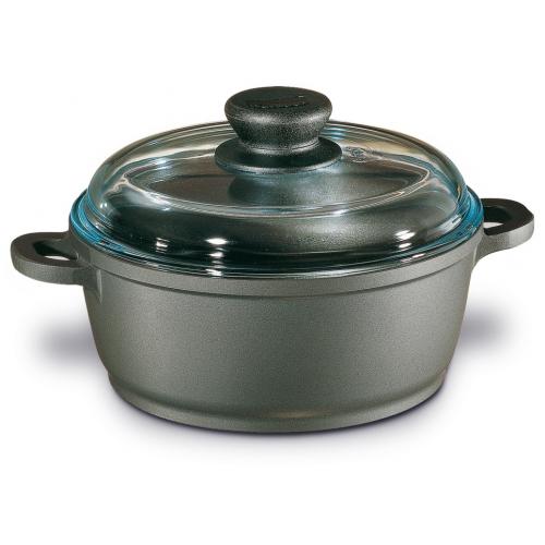 Bonanza Kookpan / Braadpan met glazen deksel 24 cm, grijs - Berndes