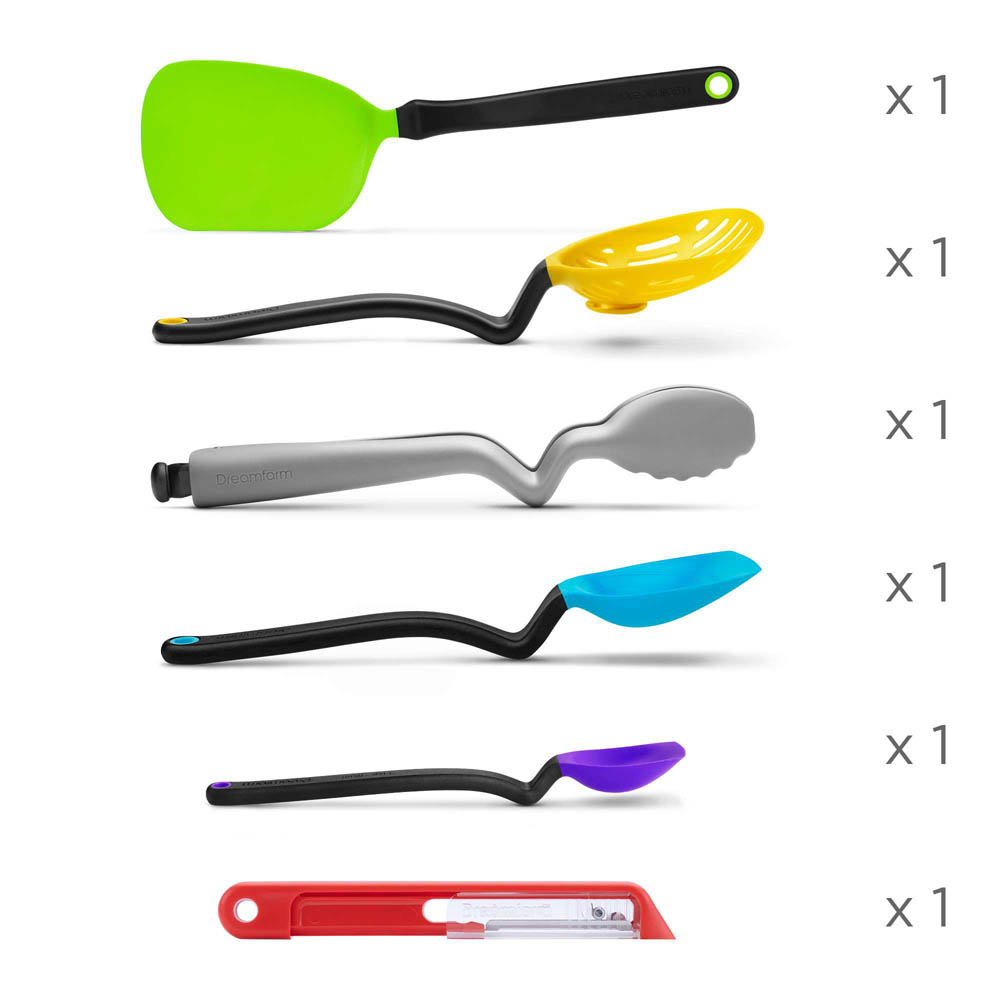 Essentials Set, 4 Delig Gereedschap - Multi Color Spatels & Lepels - Chopula & Supoon | Dreamfarm