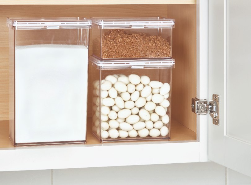 Voorraadbus met Deksel, 10.2 x 15.2 x 22.9 cm, 2.5 L, Kunststof - iDesign | The Home Edit