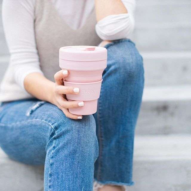 Biggie Cup, Carnation - 470 ml - Koffiebeker - Drinkbeker - Roze - Opvouwbaar | Stojo