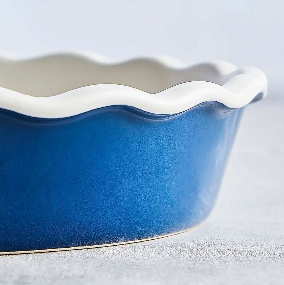 Taartvorm, Ovenschaal, ø 27 cm, Rond, Blauw, Keramiek - Barbary & Oak | Foundry
