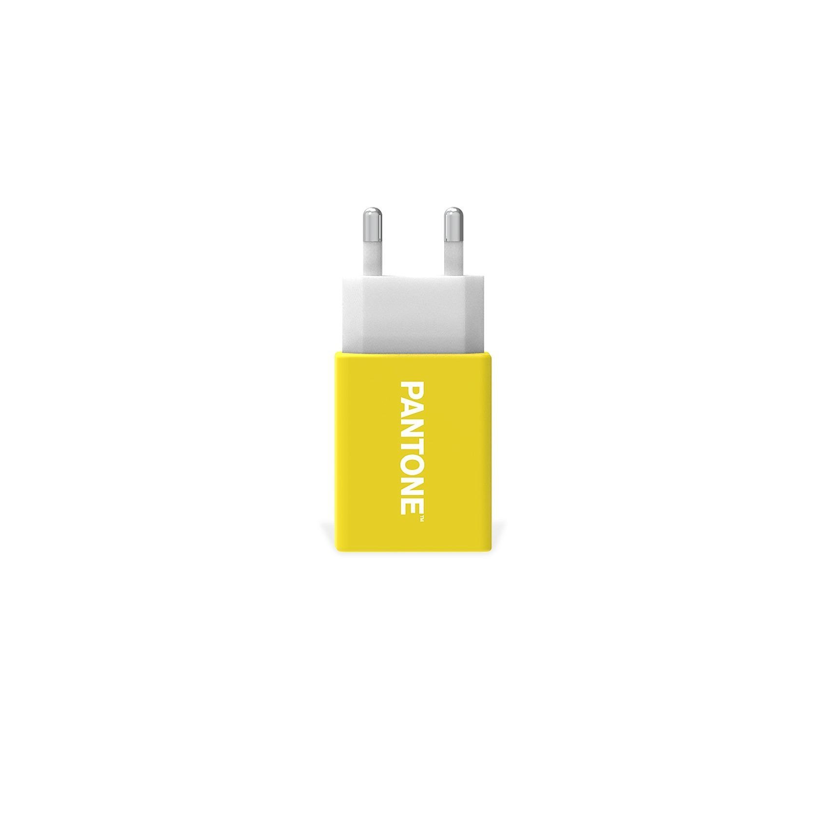 Lichtnetadapter met 1 USB poort, Geel - Celly | Pantone