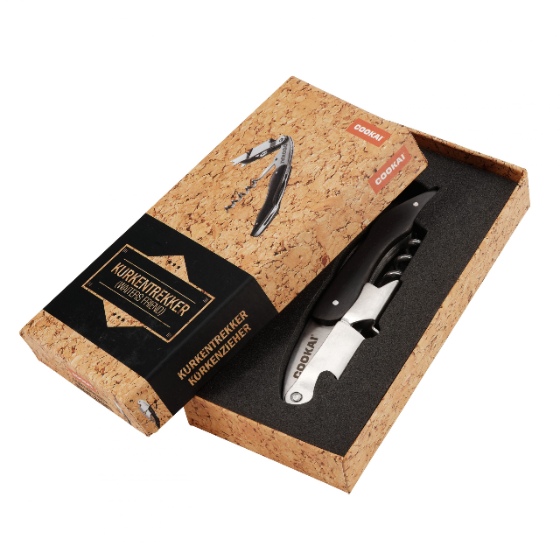 Kurkentrekker/Kelnersmes, Robuust, Tweetraps, RVS, Hout - Cookai