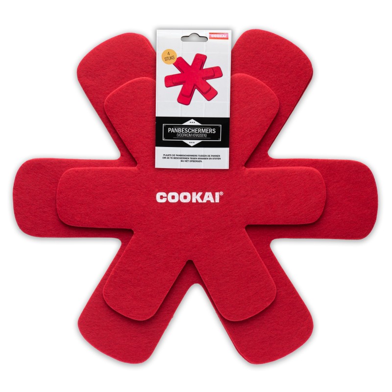 Panbeschermers, Set van 4, Rood - Cookai
