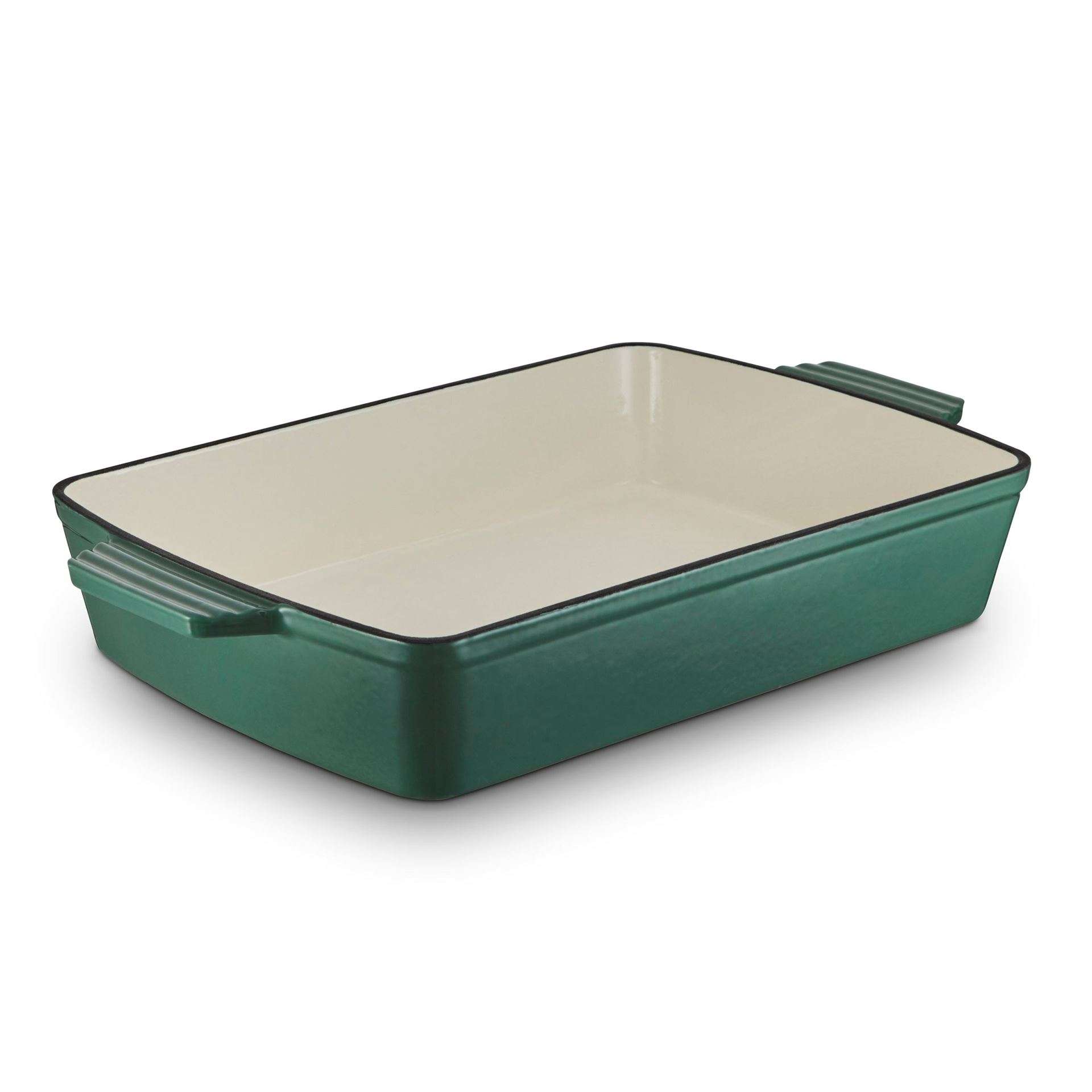 Ovenschaal, 39 x 23 cm, 3.6 L, Ook Geschikt voor Fornuis, Groen, Geëmailleerd Gietijzer - Barbary & Oak | Foundry
