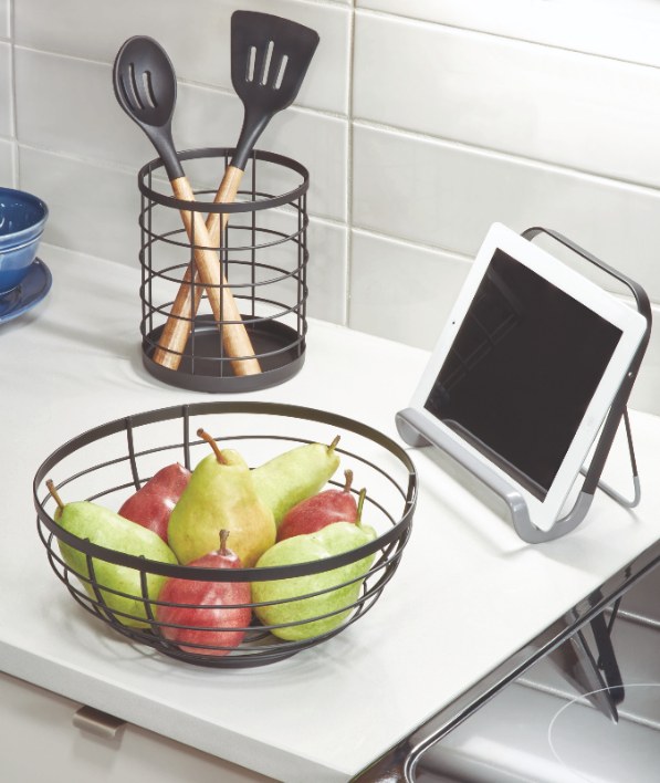 Kookboekhouder, 20 x 9 x 20 cm, RVS, Zwart - iDesign | Austin