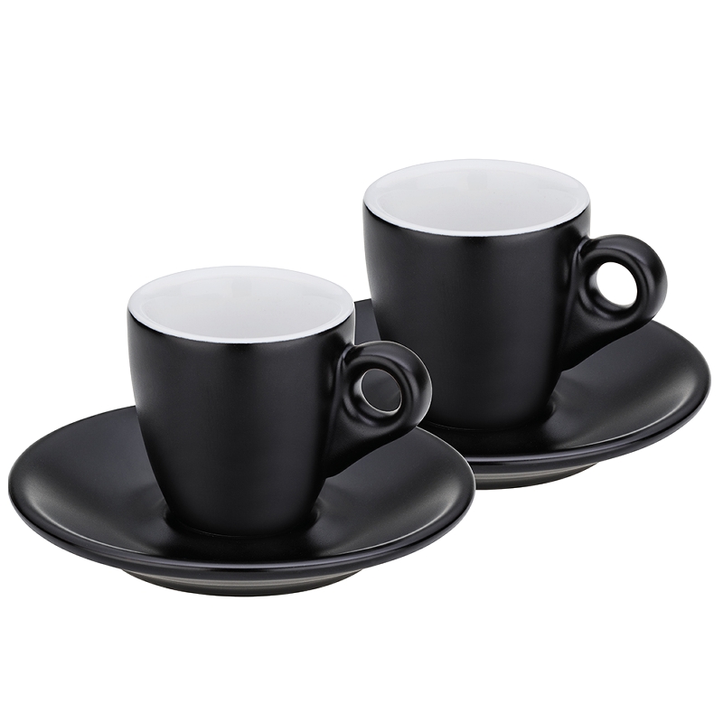 Espresso Kop en Schotel Set, Zwart - Kela | Mattia