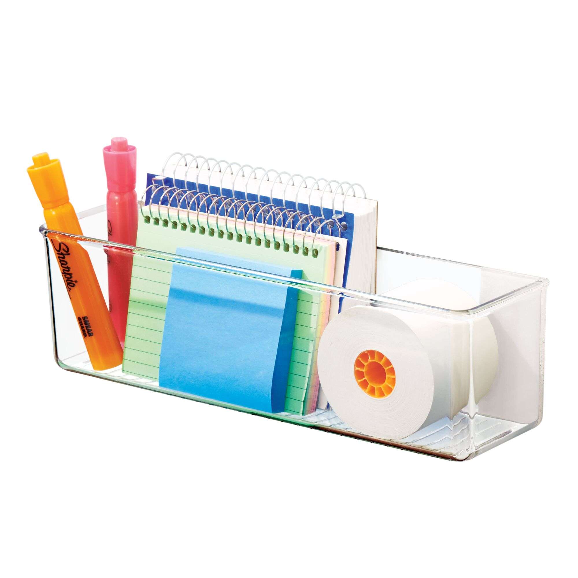 Wand Organizer, Ophangbaar met Plakstrips, 27.9 x 7.8 x 8.3 cm, Transparant, Kunststof - iDesign | AFFIXX