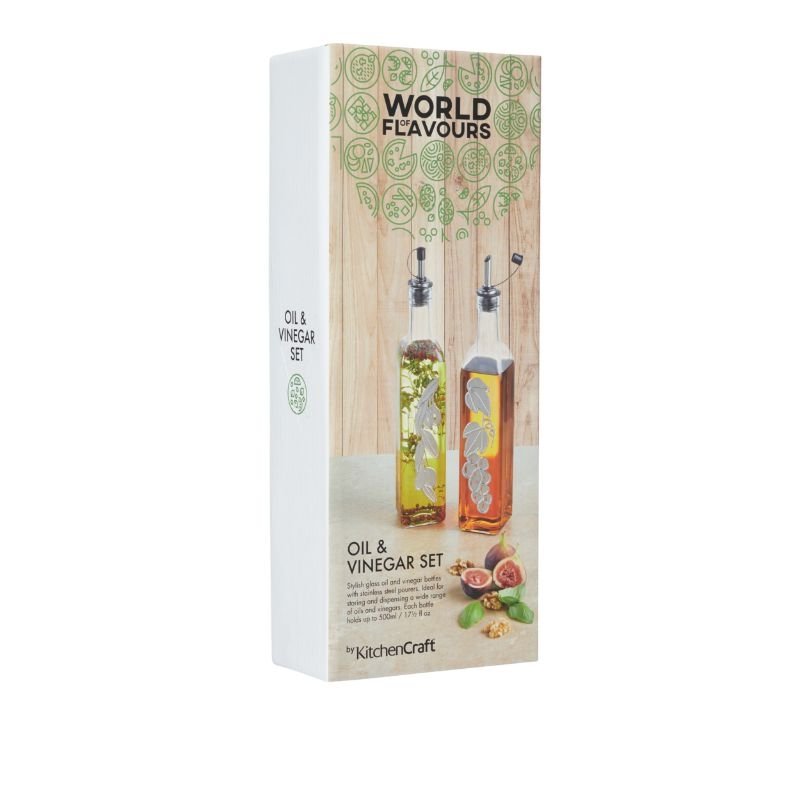 Olie -en Azijn Set, 2 Stuks, 0.5 L, Glas - KitchenCraft | World of Flavours
