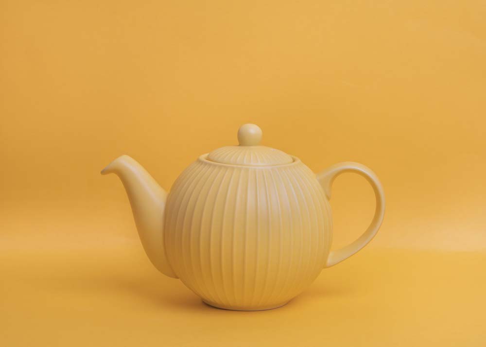 Theepot Globe - Met Textuur - 900ml - Incl Theefilter - Geel - Londen Pottery