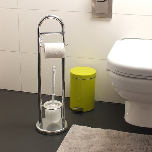 Fabio Toiletrol en wc-borstel Houder - Zilver - Kela