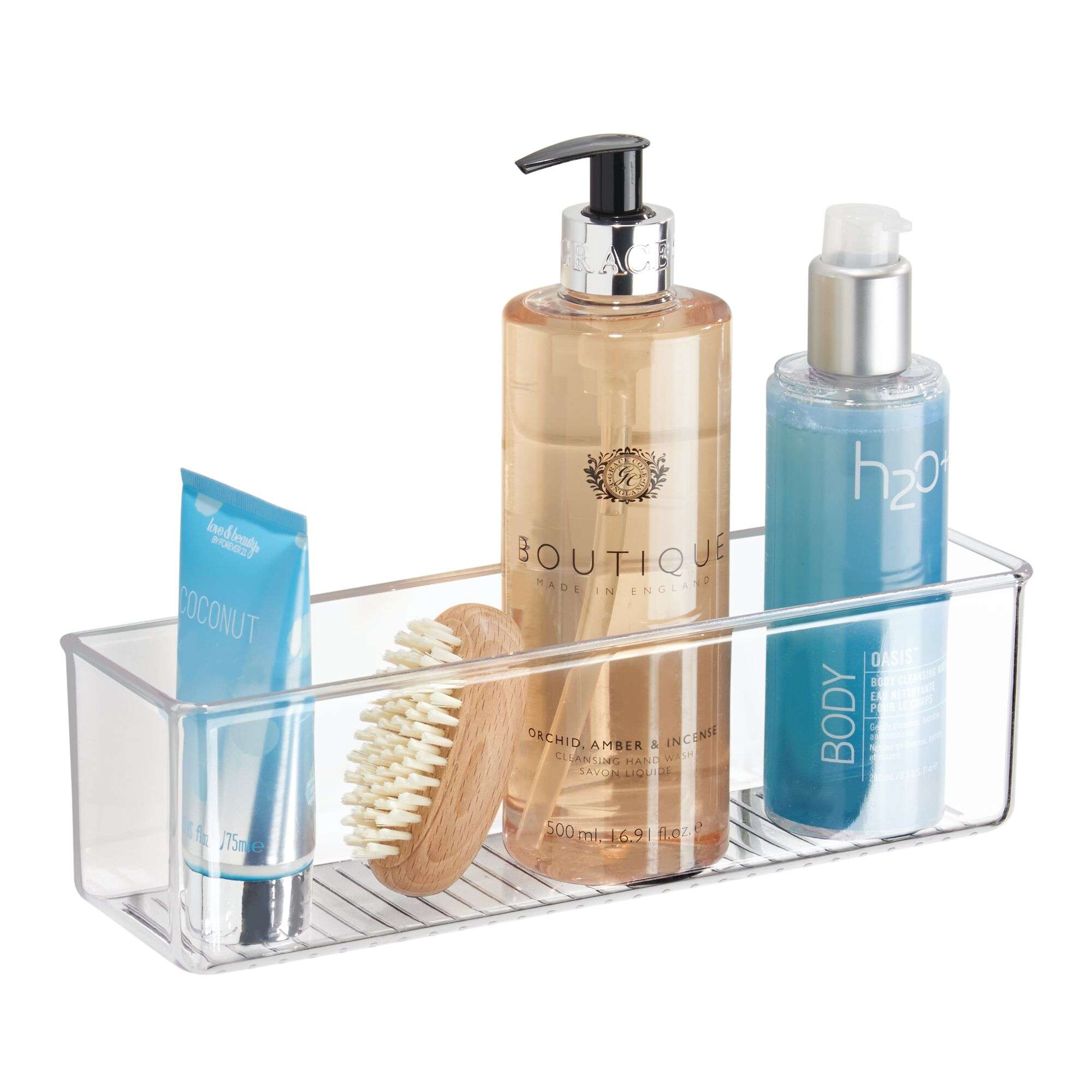 Wand Organizer, Ophangbaar met Plakstrips, 27.9 x 7.8 x 8.3 cm, Transparant, Kunststof - iDesign | AFFIXX