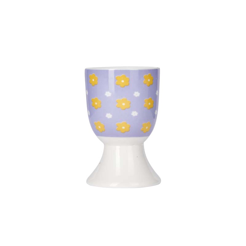 Eierdop, Daisy - Porselein - Bloemen, Lila & Geel - KitchenCraft | Soleada