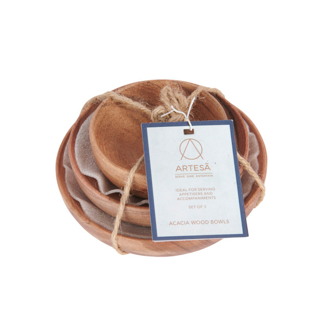Artesà Acacia Wood Serving Bowl set